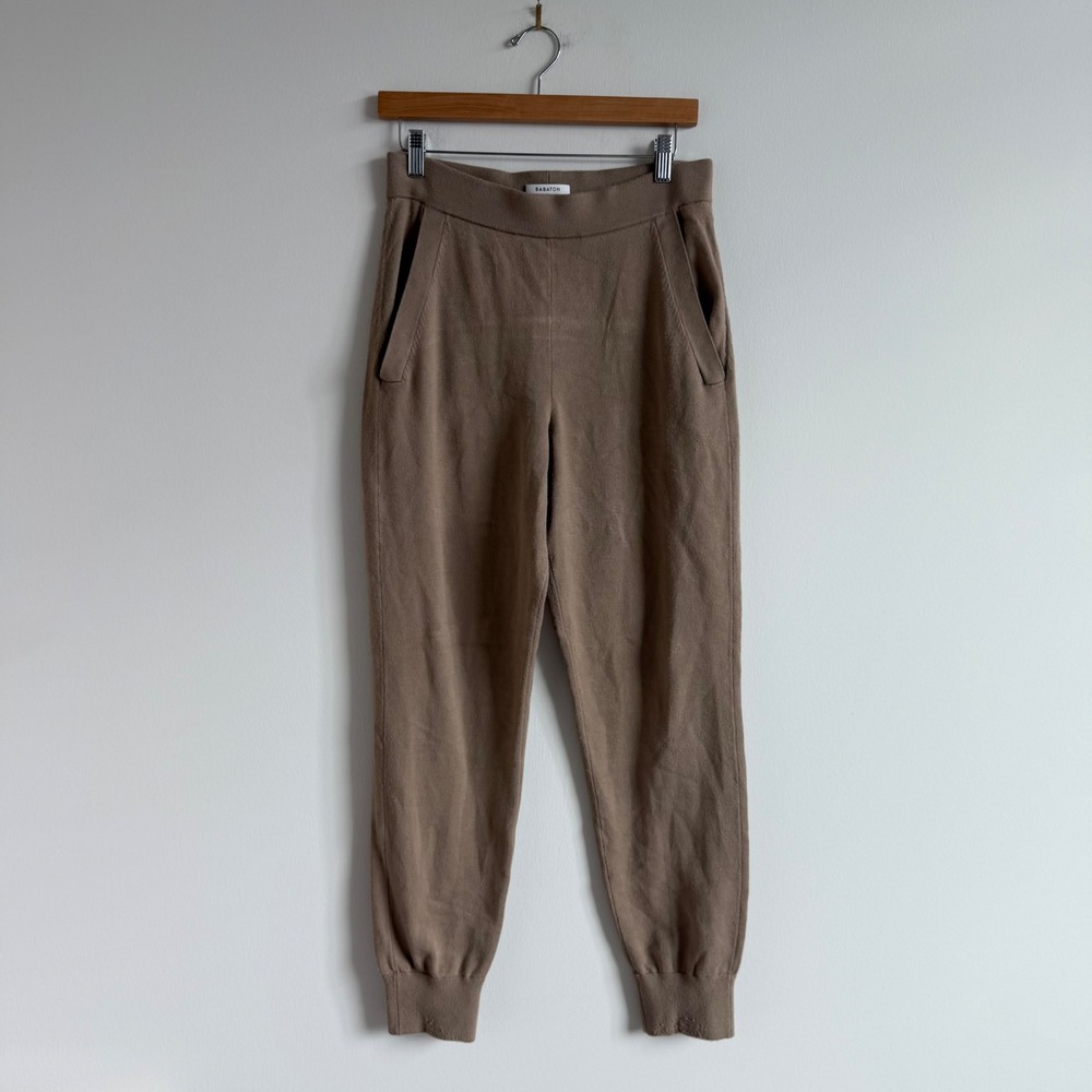 Aritzia Babaton Sweater Knit Jogger Pant Size Medium in Tan